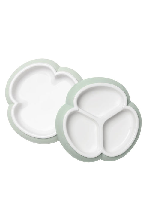 BabyBjoern Baby Plate Set, 2 Pack, Powder Green