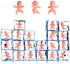 CCINEE 60 Pieces 1 Inch Mini Plastic Babies for Baby Shower Games, Bulk Tiny King Cake Babies Figurines for Party