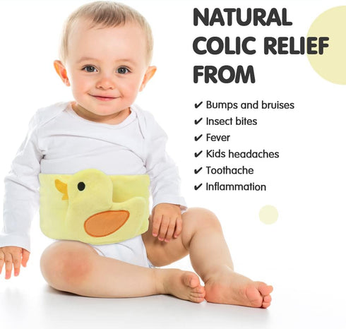 Tummy Upset Hilph Baby Colic and Gas Relief for Newborns Infants, Heated Wrap, Baby Swaddling Belt Warmth, Natural