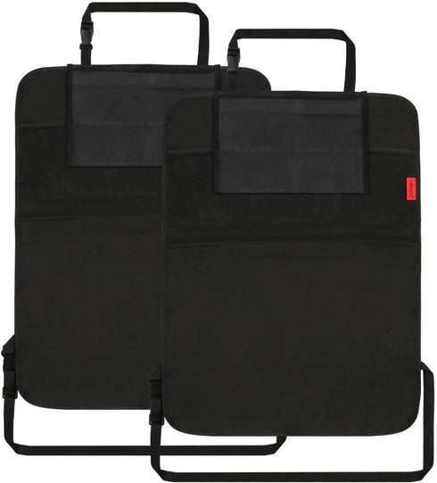 Kaiphy 10" 2Pack Car Backseat Organizer Premium Quality Car Kick Mats with Tablet Holder - Extra Large Pocket- Sturdy