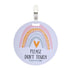 THREE LITTLE TOTS Rainbow Stop No Touching Baby Car Seat Sign or Stroller Tag - CPSIA Safety Tested