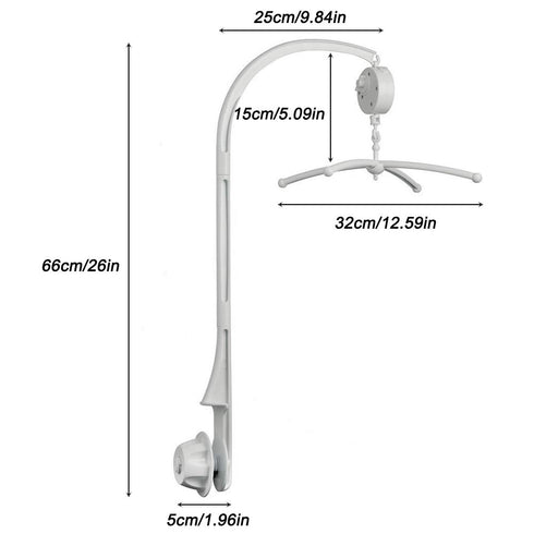 AFUNTA 26 Inch Baby Mobile for Crib, Adjustable Screw Crib Mobile Arm with Music Box Holder, Crib Mobile for Baby Girl