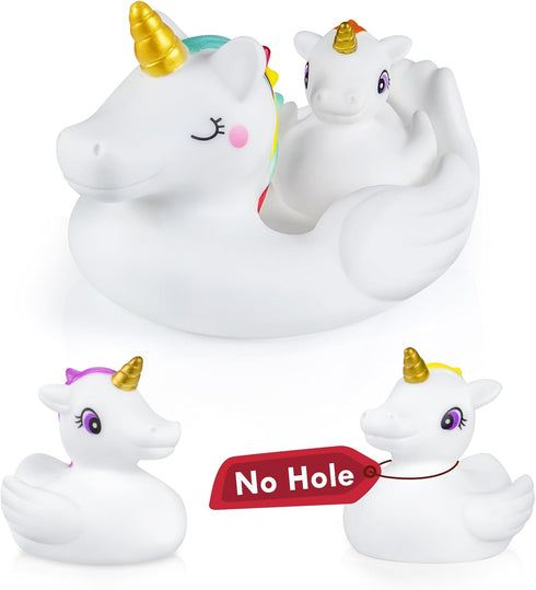 KIDPAPA No Hole Bath Toys,Unicorn Bath Toys for Toddlers 1-3,Soft Unicorn Bathtub Toys