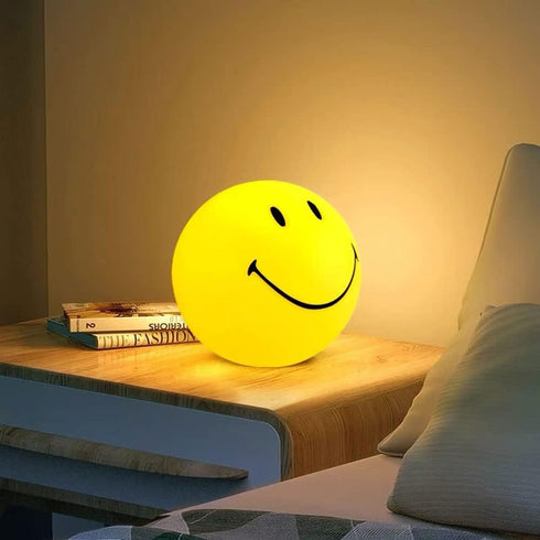 somesino (15CM) Night Light for Kids Smiley Face Lamp Light Birthday Gifts for Girls Boys Plastic Nightlight Portable