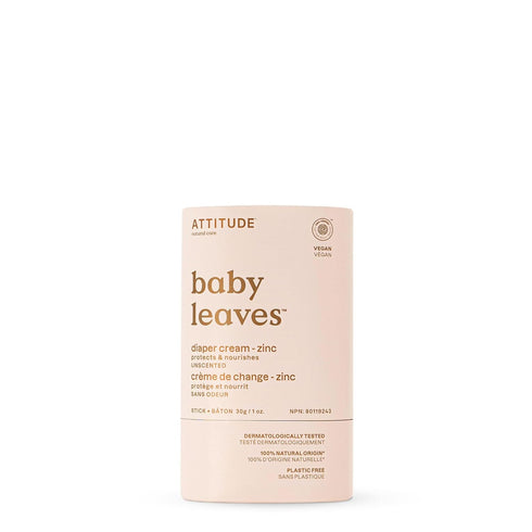 ATTITUDE Plastic-Free Diaper Cream Bar with Zinc for Baby, EWG Verified, Dermatologically