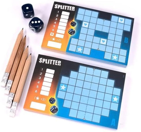 Symmetrical 8+, 1-12 15 Splitter Dice Game - A Challenge of Numbers and Strategy, Roll-and-Write Puzzle Game, Family