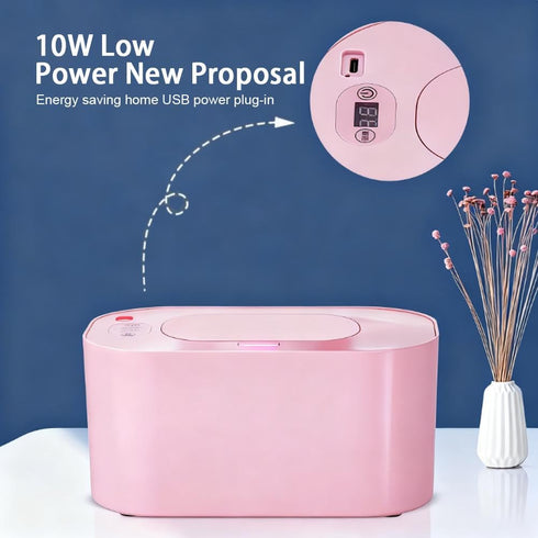 CTDWNT Portable Baby Wipe Warmer, Large Capacity Moist Wipe Dispenser with LED Display, Quiet & Even Heating, Diaper