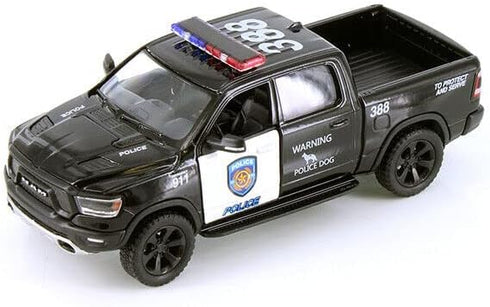 Kinsmart 2019 Dodge Ram 1500 Police Pickup Truck Diecast Model Car, 1/46 O Scale Diecast Truck