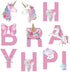 CC HOME Unicorn Happy Birthday Banner/Unicorn Party Supplies for Kids Birthday Party Decoration, Pink
