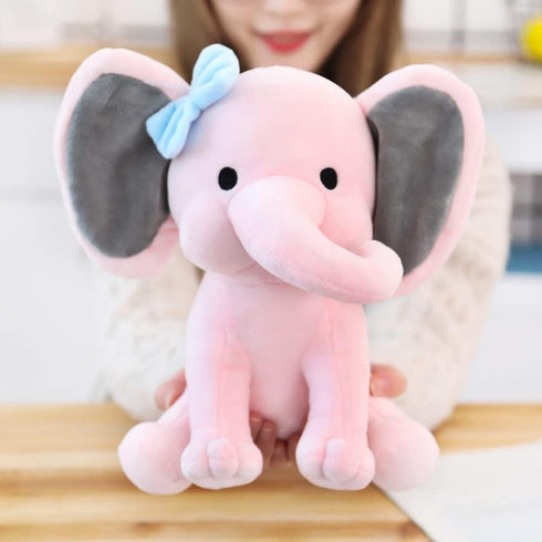 Elephant Stuffed Animals - Kawaii plushiesToys for Baby, Boy, Girls Plush Toys Gifts - Great for Nursery, Room Decor, 9.8 Inch (Pink)