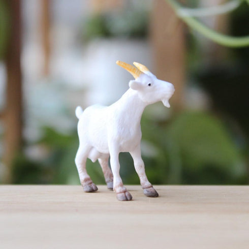 NUOBESTY Mini Goat Figurines 6pcs Simulated White Goat Animals, Tiny Farm Sheep Figures, Educational Toys, Cake Topper