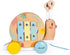 Janod Pure Pull Along Snail, Wooden 2-in-1 Musical Toy for Ages 1+