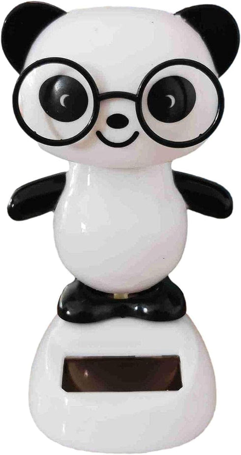 Black and White Solar Dancing Panda Bear - Shaking Doll for Car Dashboard and Home Decor