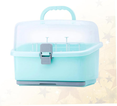 Vaguelly Portable Bottle Storage Box Organizer for Travel Home Pacifiers and Tableware Easy
