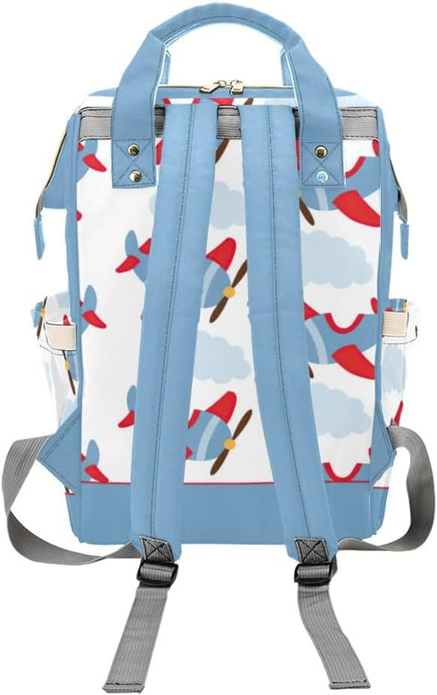 NZOOHY Backpack Backpack Daypack Airplane Sky Cloud Personalized Diaper Bag Tote with Name Diaper Travel for Mom Dad