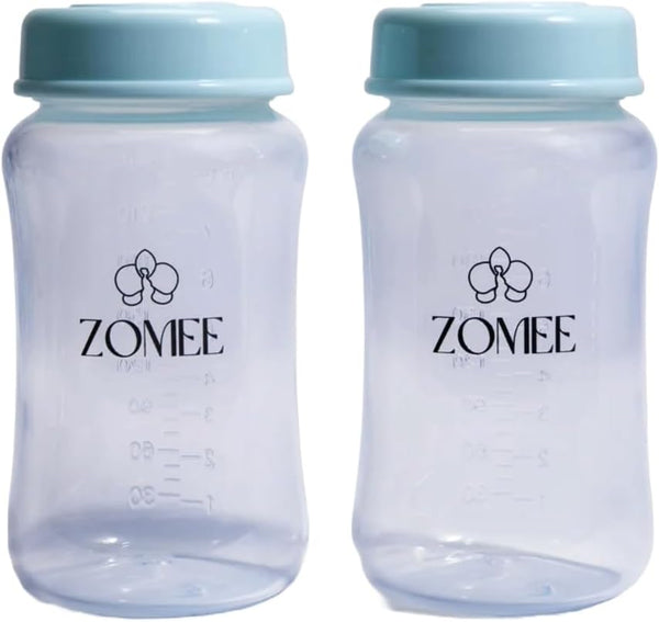 Zomee Breast Milk Storage Bottles 8oz/235ml BPA-Free Bottles with Secure Locking Lids,