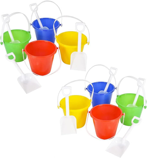 Playsets (Pack 8) 4.75" Set 1 1 The Dreidel Company Beach Day of Sand Bucket Play Box Includes, Pail, Shovel Toy