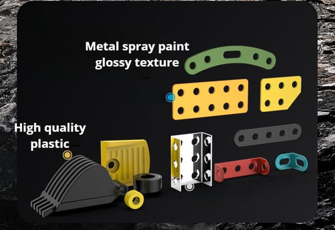 Erector Sets Metal Assembly Toys Model Excavator Kits for STEM Projects, Birthday Gifts for Kids 8-16