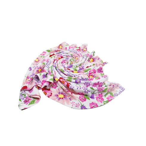 Baby Car Seat Canopy - Extra Soft and Stretchy Purple and Pink Floral Nursing Cover