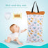 Waterproof,Reusable(EF160) Large Hanging Wet/Dry Pail Bag for Cloth Diaper,Inserts,Nappy, Laundry with Two Zippered