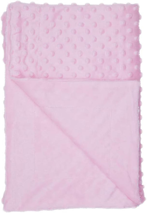 Unisex Children's Baby Quilt, Soft Minky Dot-Sherpa Fleece Blanket, 30 by 40 Inch, Pink