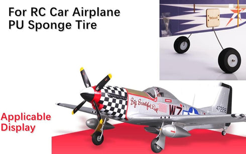 Fielect 2.25 inch RC Model Airplane Super Light Sponge Tire and Wheel Sets, 2 Pcs