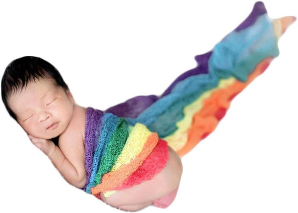 Zeroest Newborn Photo Shoot Props - Infant Photography Blanket - Flexible Rainbow Wrap (Multicolor)