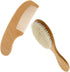 BESPORTBLE Handle Wool Hair Washing Brush and Comb Set for Babies and