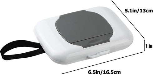 2 Pack 6.5 5.1 1in PandaEar Portable Baby Wipes Dispenser | Refillable Wet Wipe Case with Secure Lid and Carrying Strap