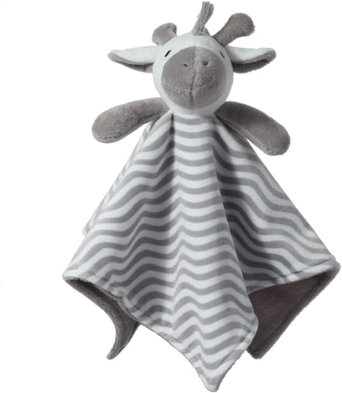 CREVENT Soft Plush Animal Face Security Blankets for Boys and Girls, Great Gifts for Birthday Baby Shower (Grey Zebra)
