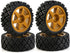 RC Buggy Rubber Mud Rally Tires, Black Spoke Tyres Compatible with Tamiya 1/10 TT01/TT02/XV-01/HPI RS4