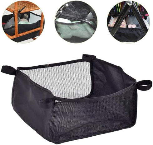 ibasenice Baby Stroller Bottom Basket Organizer Universal Lightweight Stroller Storage Bag with Large Capacity