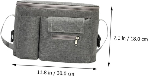 Mummy Kisangel Multi-functional Grey Stroller Diaper Bag Nappy Container Tissue Bottle Holder Portable Bag for Toys