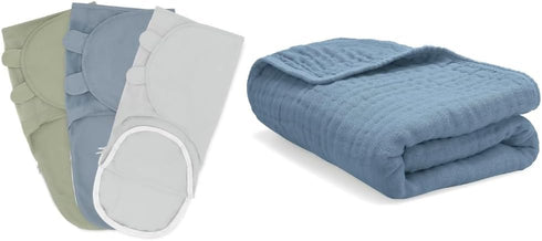 Comfy Cubs Swaddle Blankets for Baby Girl & Boy, Easy Adjustable Sleep
