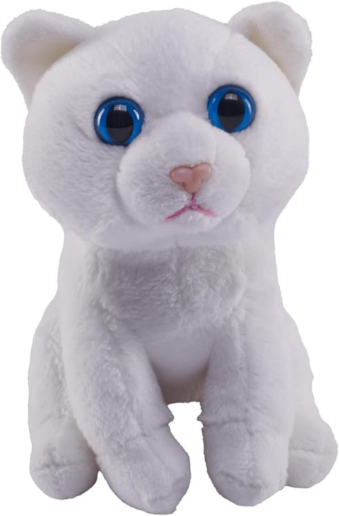 Wild Republic Pocketkins Eco White Cat, Stuffed Animal, 5 Inches, Plush Toy, Made from Recycled Materials, Eco Friendly