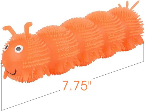Set 6, 6 ArtCreativity Puffer Caterpillars, of Squeeze Toys for Children in Bright Colors, Kids Stress Relief Toys