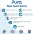Pura Sport 18oz/550ml Non-Insulated Bottle with Sport Sleeve & Silicone Big Mouth Sport Top, Stainless Steel, Warm &