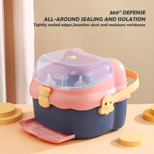 KALWEL Baby Bottle Storage,Baby Bottle Drying Rack,Bottle Drying Rack,Baby Bottle Drying Rack with Cover,Baby Drying