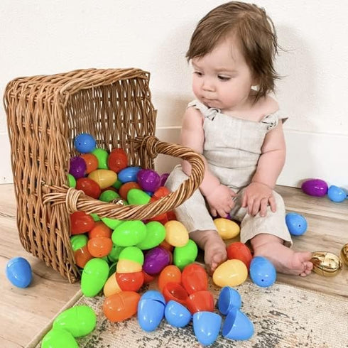 300PCS 2.3" 294PCS 6PCS JOYIN Easter Eggs, Plastic Colorful with Golden Eggs Bulk Empty Fillable for Easter Hunt Party