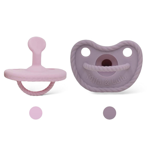 Orthodontic Silicone Pacifiers (Set of 2) 100% Food-Grade, One-Piece Design, Soft Orthodontic