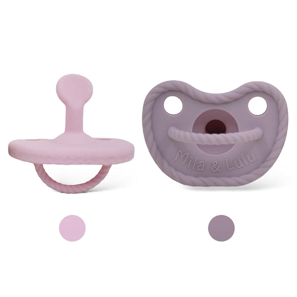 Orthodontic Silicone Pacifiers (Set of 2) 100% Food-Grade, One-Piece Design, Soft Orthodontic