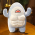 Toddmomy 1PCS Cute 3D Muscle Shark Plush Toy, Soft Stuffed Shark Animal Doll, Kawaii Hugging Pillow for Kids Xmas