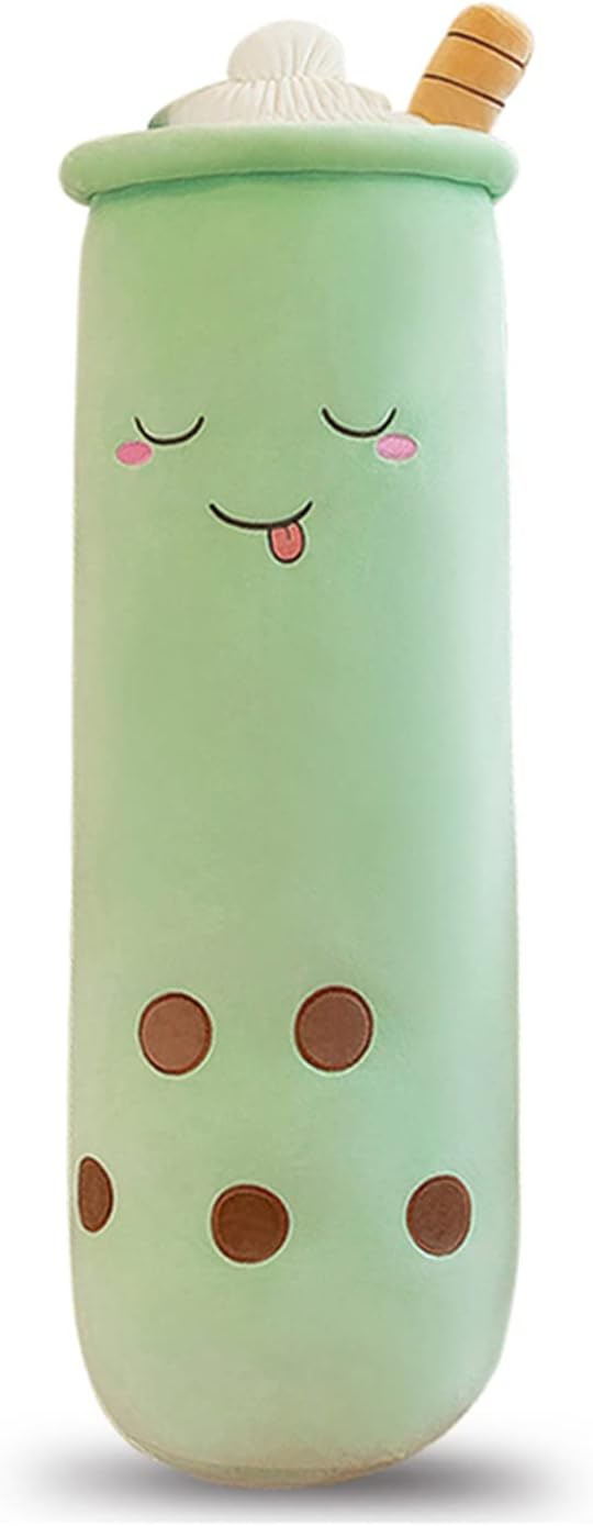 Cute Plushies Boba Plushie Long Pillow, Bubble Tea Stuffed Animal Gift for Kids and Adults (36 Inch)