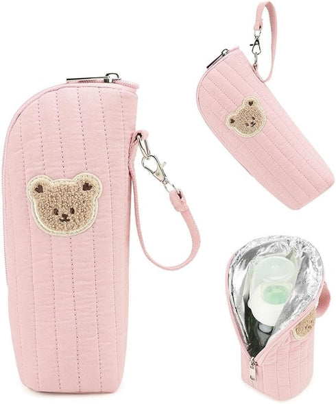 DTREELS Bottle Cooler Tote Bags with Foil Lining, Baby Bottle Thermal Bag, Portable Breastmilk Bottles Storage Bags