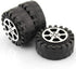 4pcs Model Car Wheels 42mm Plastic DIY Toy Wheels Black for 2mm Shaft