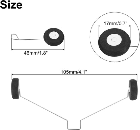 1 Set MECCANIXITY RC Airplane Landing Gear Wheels for Toys Airplane Accessories RC Aircraft DIY Parts RC Plane Jet
