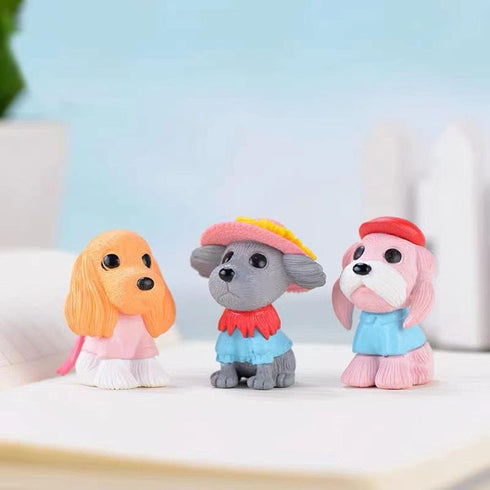 Morofme 8pcs Dog Cake Topper, Puppy Cupcake Decorations Mini Doggie Figurines Toy for Kids Birthday Party