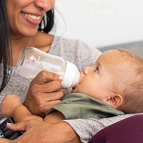 Evenflo Feeding Balance + Wide Neck Printed Bottles, 9oz 2pk with Pacifier