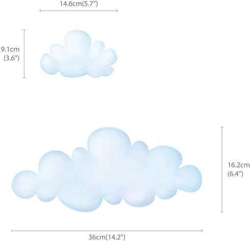 DECOWALL DS9-1702 Clouds Kids Wall Decals, Peel and Stick Removable Wall Stickers for Kids Nursery Bedroom Living Room