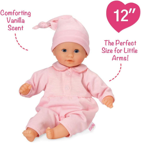 Corolle Bébé Calin Charming Pastel Baby Doll - 12" Soft Body Doll with Pink Outfit, Vanilla-Scented